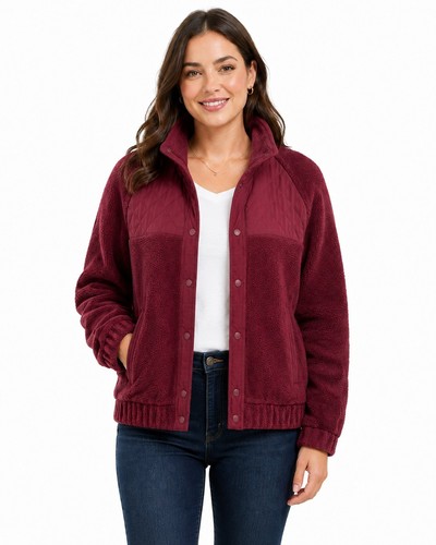 Damen teddyfleece jacke mit - teddyfleece-jacke,