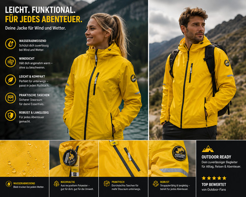 Leichte regenjacke gelb - regenjacke,